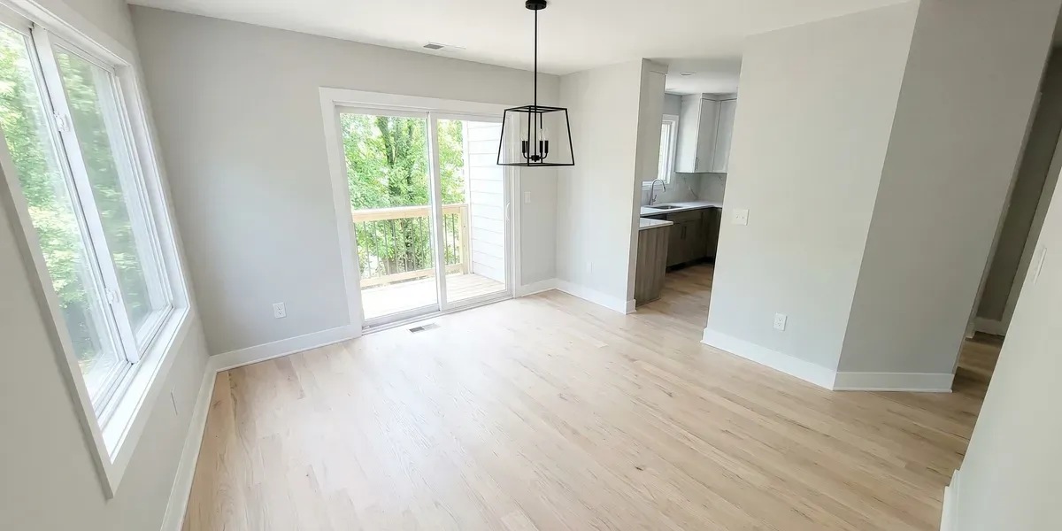 Refinished heart pine floors in a historic Senoia home